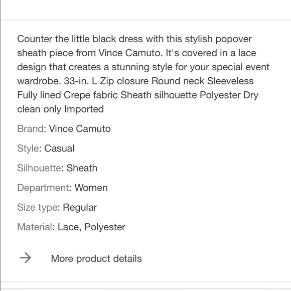 NWT Vince Camuto Lace Popover Shift Dress Ivory 8 - Picture 4 of 6